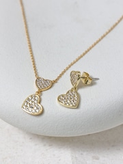 Jon Richard Gold Tone Micro Pave Heart Earrings - Image 4 of 4