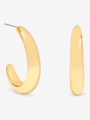 Jon Richard Gold Plated Polished Large Curve Hoop Earrings - Image 1 of 2