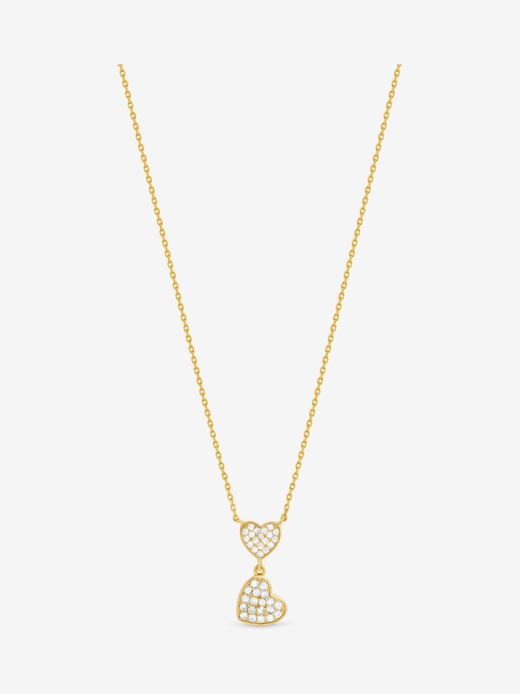Jon Richard Gold 18K Plated Micro Pave and Heart Necklace - Image 1 of 4