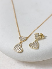 Jon Richard Gold 18K Plated Micro Pave and Heart Necklace - Image 2 of 4