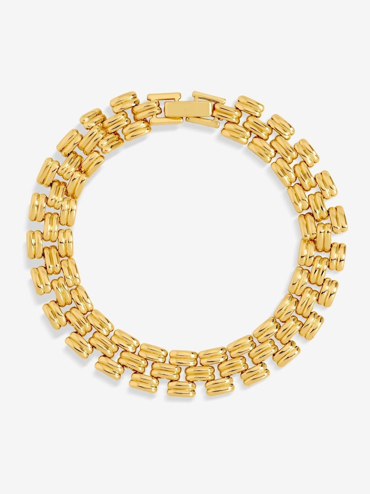 Jon Richard Gold Plated 18K Gate Chain Bracelet - Image 1 of 4 Jon Richard Gold Plated 18K Gate Chain Bracelet - Image 1 of 4