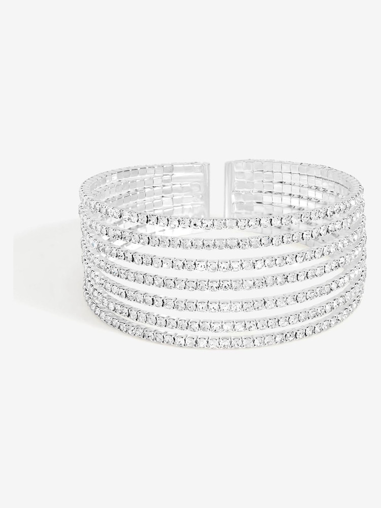 Jon Richard Silver Plated and Crystal Statement Cuff Bracelet - Image 1 of 3