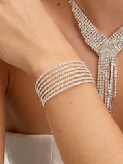 Jon Richard Silver Plated and Crystal Statement Cuff Bracelet - Image 2 of 3