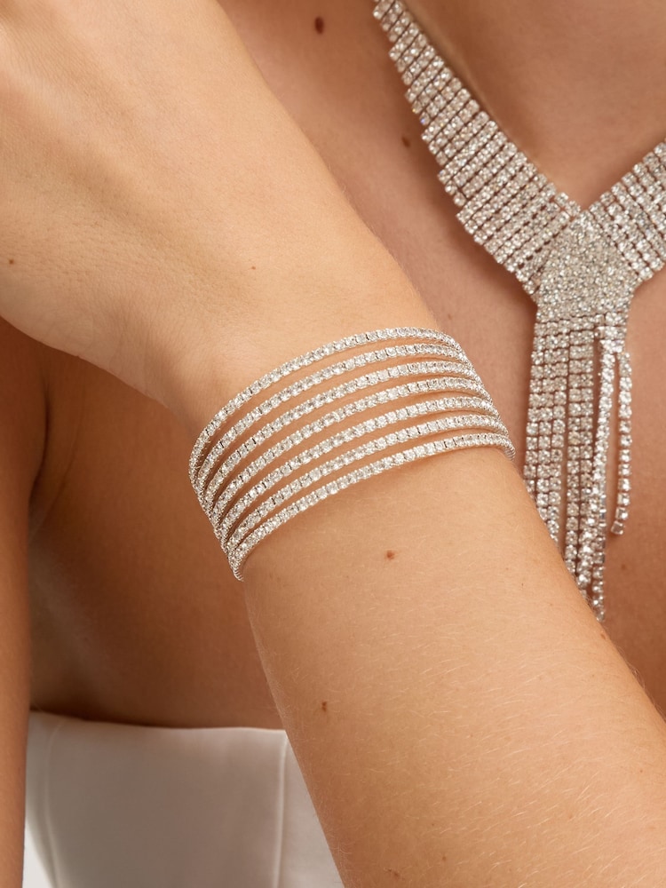 Jon Richard Silver Plated and Crystal Statement Cuff Bracelet - Image 2 of 3