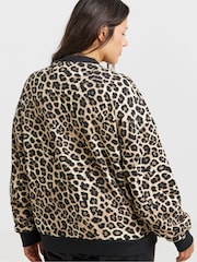 Simply Be Animal Print Zip Through Bomber Jacket - Image 2 of 5