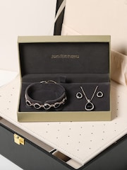 Jon Richard Gold Plated and Jet Pear Drop Trio Set Gift Box - Image 1 of 5