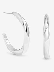 Jon Richard Silver Plated Polished Twist Hoop Earrings - Image 1 of 3