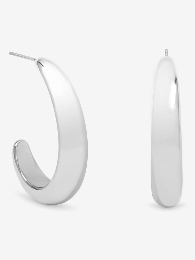 Jon Richard Silver Plated Polished Large Curve Hoop Earrings - Image 1 of 2 Jon Richard Silver Plated Polished Large Curve Hoop Earrings - Image 1 of 2