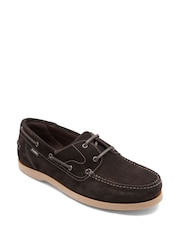 Loake Brown Suede 2 Eyelet Boat Shoes - Image 2 of 3