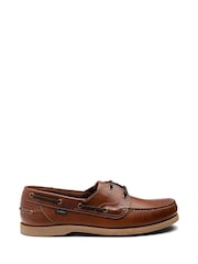 Loake Brown Waxy Leather 2 Eyelet Boat Shoes - Image 1 of 3