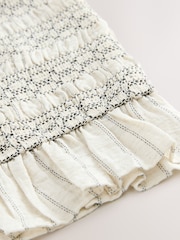 Ecru/Black Pinstripe Smocked Bandeau Top - Image 7 of 8