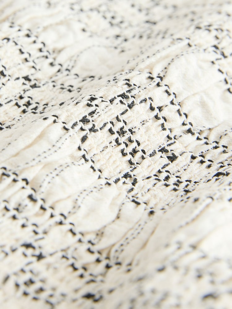 Ecru/Black Pinstripe Smocked Bandeau Top - Image 8 of 8