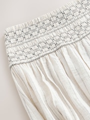 Ecru/Black Pinstripe - Smocked Waist Maxi Skirt - Image 8 of 8