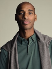 Charles Tyrwhitt Green Atlantic Short Sleeve Jersey Polo Shirt - Image 3 of 6