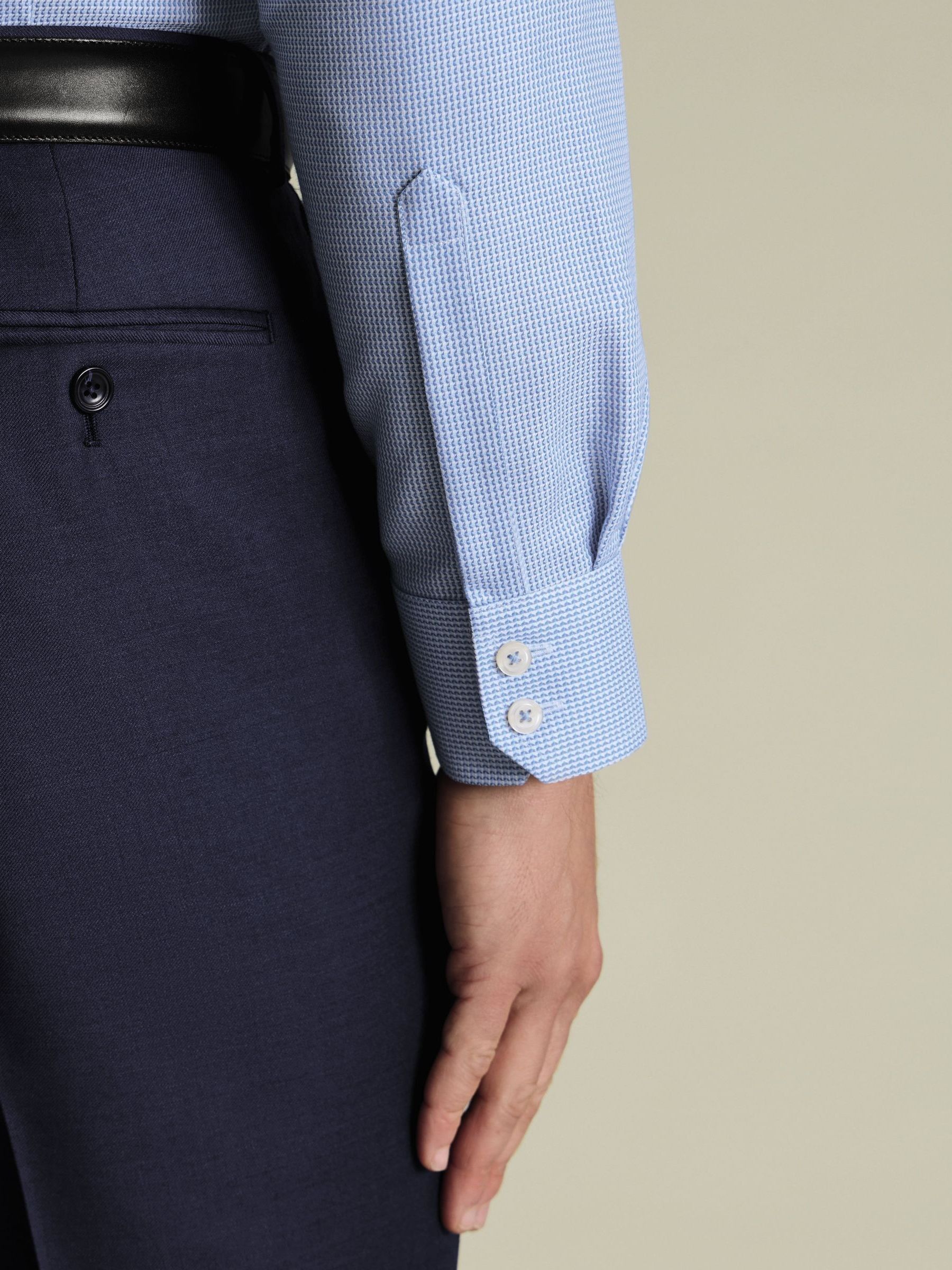 Buy Charles Tyrwhitt Blue Cornflower Non-Iron Stretch Burlington