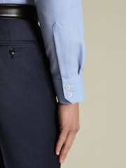Charles Tyrwhitt Blue Cornflower Non-Iron Stretch Burlington Weave Ca Slim Fit Shirt - Image 3 of 6