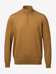 Charles Tyrwhitt Yellow Merino Zip Neck Jumper - Image 3 of 5
