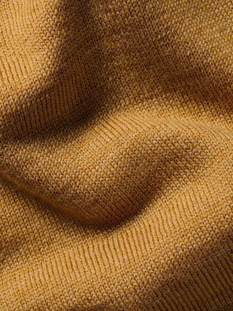 Charles Tyrwhitt Yellow Merino Zip Neck Jumper - Image 5 of 5