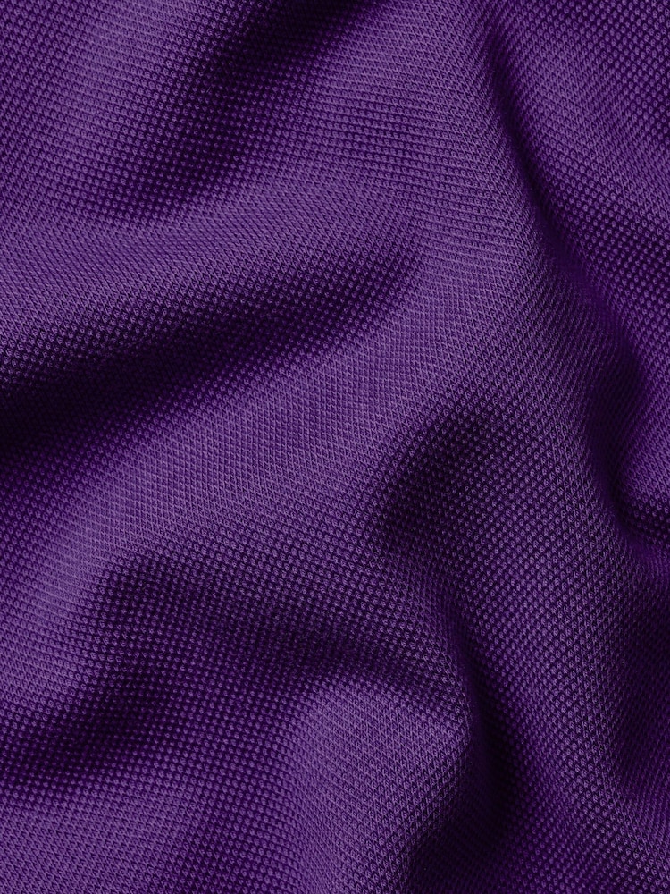 Charles Tyrwhitt Purple Solid Short Sleeve Cotton Stretch Pique Polo Shirt - Image 5 of 5 Charles Tyrwhitt Purple Solid Short Sleeve Cotton Stretch Pique Polo Shirt - Image 5 of 5