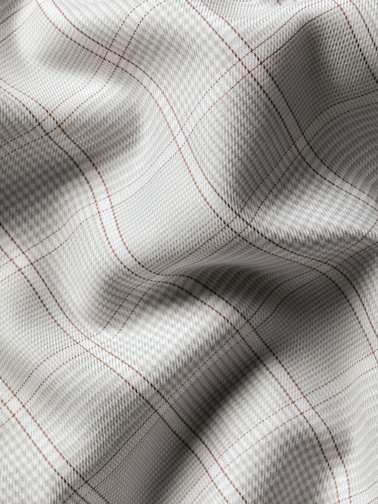 Charles Tyrwhitt Grey Silver Pow Check Non-Iron Twill Slim Fit Shirt - Image 7 of 7