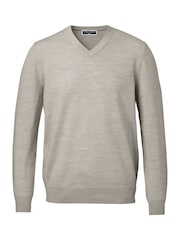 Charles Tyrwhitt Grey Pure Merino V-Neck Jumper - Image 4 of 5