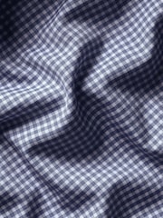 Charles Tyrwhitt Blue Royal Gingham Non-Iron Poplin Cutaway Slim Fit Shirt - Image 5 of 6
