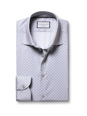 Charles Tyrwhitt Blue Non-Iron Stretch Decorative Print Slim Fit Shirt - Image 4 of 6