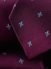Charles Tyrwhitt Purple Blackberry Purple Fleur-De-Lys Silk Tie - Image 2 of 2