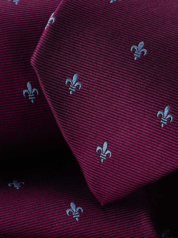 Charles Tyrwhitt Purple Blackberry Purple Fleur-De-Lys Silk Tie - Image 2 of 2 Charles Tyrwhitt Purple Blackberry Purple Fleur-De-Lys Silk Tie - Image 2 of 2