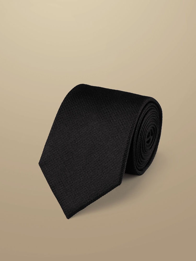Charles Tyrwhitt Black Textured Silk Tie - Image 1 of 2 Charles Tyrwhitt Black Textured Silk Tie - Image 1 of 2