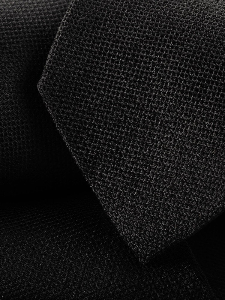 Charles Tyrwhitt Black Textured Silk Tie - Image 2 of 2 Charles Tyrwhitt Black Textured Silk Tie - Image 2 of 2