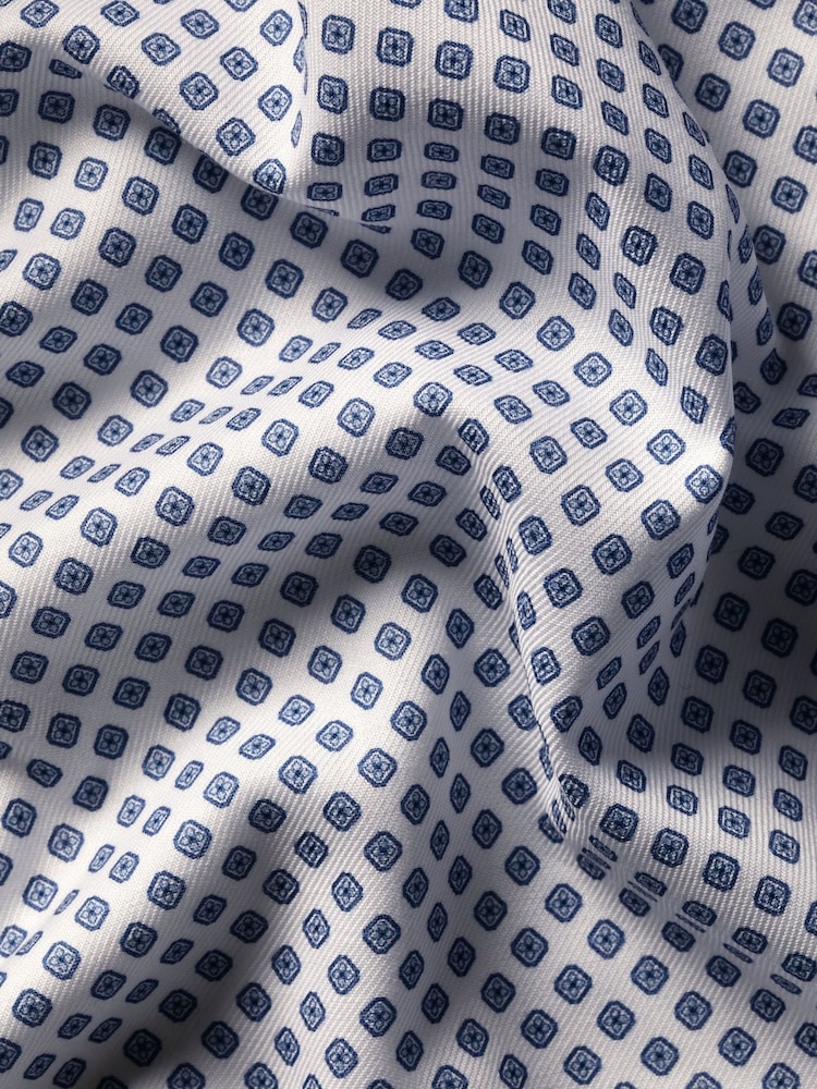 Charles Tyrwhitt Blue Non-Iron Stretch Diamond Print Slim Fit Shirt - Image 6 of 6 Charles Tyrwhitt Blue Non-Iron Stretch Diamond Print Slim Fit Shirt - Image 6 of 6