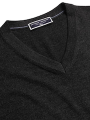 Charles Tyrwhitt Black Pure Merino V-Neck Jumper - Image 4 of 5