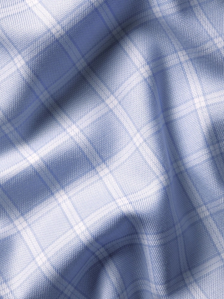 Charles Tyrwhitt Blue Sky Windowpane Check Non-Iron Twill Cutaway Slim Fit Shirt - Image 6 of 6 Charles Tyrwhitt Blue Sky Windowpane Check Non-Iron Twill Cutaway Slim Fit Shirt - Image 6 of 6