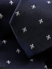 Charles Tyrwhitt Blue French Fleur De Lys Silk Tie - Image 2 of 2