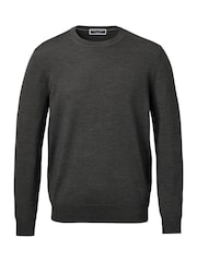 Charles Tyrwhitt Grey Pure Merino Crew Neck Jumper - Image 1 of 4