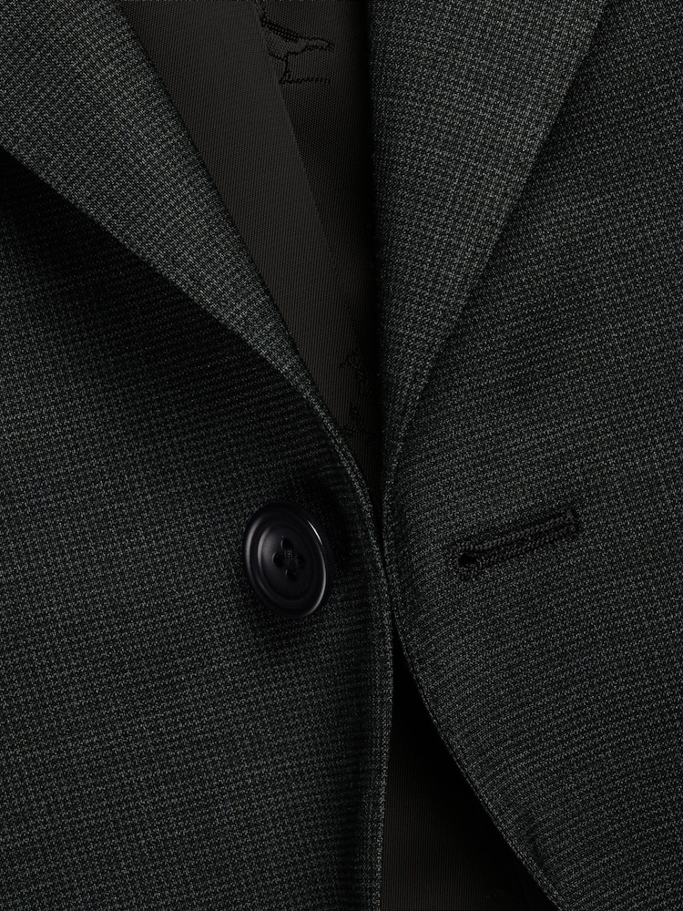 Charles Tyrwhitt Green Forest Puppytooth Slim Fit Italian Suit Jacket - Image 5 of 5