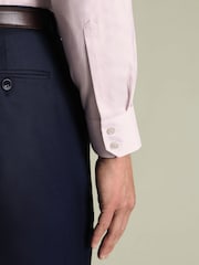 Charles Tyrwhitt Pink Fine Stripe Non-Iron Twill Cutaway Slim Fit Shirt - Image 3 of 7