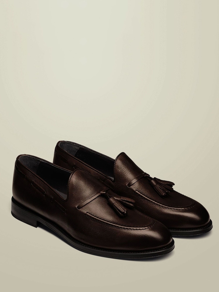 Charles Tyrwhitt Brown Chocolate Grain Tassel Loafers - Image 1 of 3 Charles Tyrwhitt Brown Chocolate Grain Tassel Loafers - Image 1 of 3