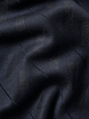 Charles Tyrwhitt Blue Navy Short Sleeve Large Textured Jacquard Polo Shirt - Image 7 of 7