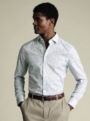 Charles Tyrwhitt White Non-Iron Stretch Paisley Print Slim Fit Shirt - Image 2 of 7