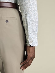 Charles Tyrwhitt White Non-Iron Stretch Paisley Print Slim Fit Shirt - Image 4 of 7