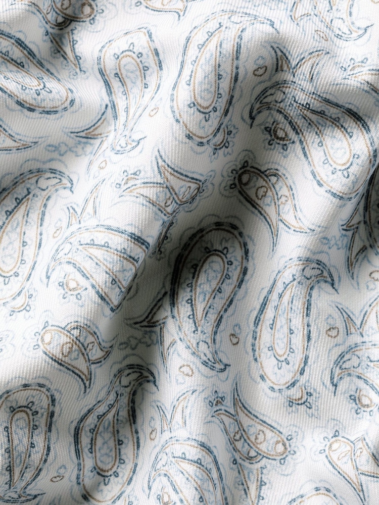 Charles Tyrwhitt White Non-Iron Stretch Paisley Print Slim Fit Shirt - Image 7 of 7 Charles Tyrwhitt White Non-Iron Stretch Paisley Print Slim Fit Shirt - Image 7 of 7