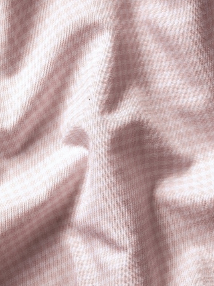 Charles Tyrwhitt Pink Gingham Non-Iron Poplin Cutaway Slim Fit Shirt - Image 7 of 7