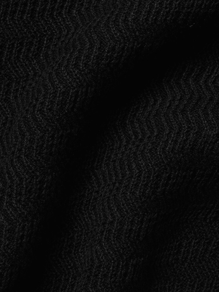 Charles Tyrwhitt Black Zig Zag Short Sleeve Knitted Cotton Trophy Neck Polo Shirt - Image 6 of 6