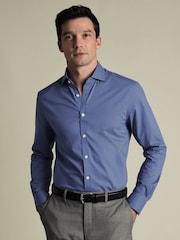 Charles Tyrwhitt Blue Ocean Non-Iron Stretch Poplin Cutaway Slim Fit Shirt - Image 5 of 8