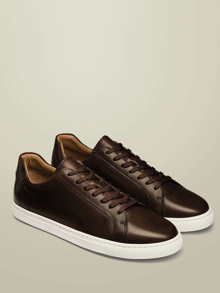 Charles Tyrwhitt Brown Walnut Leather Trainers - Image 1 of 3
