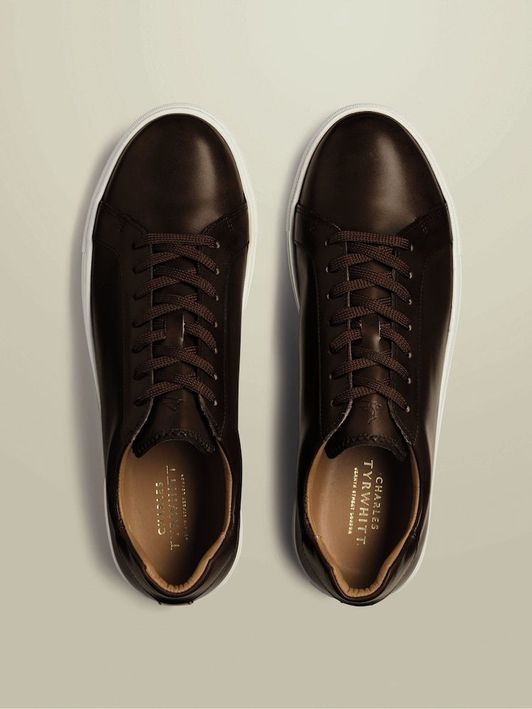 Charles Tyrwhitt Brown Walnut Leather Trainers - Image 2 of 3 Charles Tyrwhitt Brown Walnut Leather Trainers - Image 2 of 3