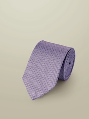 Charles Tyrwhitt Purple Violet Purple Silk Printed Tie - Image 1 of 2