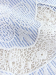 Blau Weiss Gestreift - Camisole mit Stickerei - Bild 2 von 3